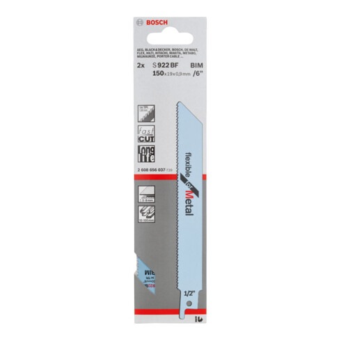 Bosch reciprozaagblad S 922 BF, Flexibel for Metal