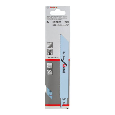 Bosch reciprozaagblad S 922 EF, Flexibel for Metal