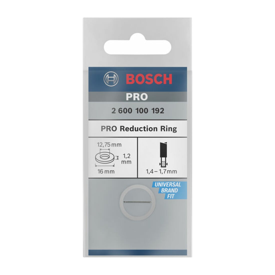Bosch reduceerring voor cirkelzaagbladen 16 x 12,75 x 1,2 mm