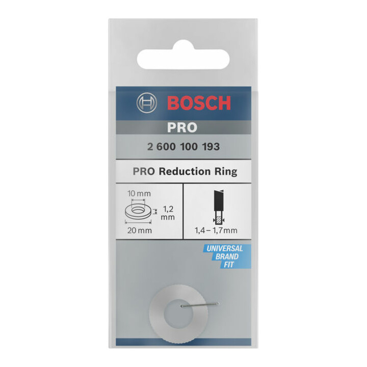 Bosch reduceerring voor cirkelzaagbladen 20 x 10 x 1,2 mm