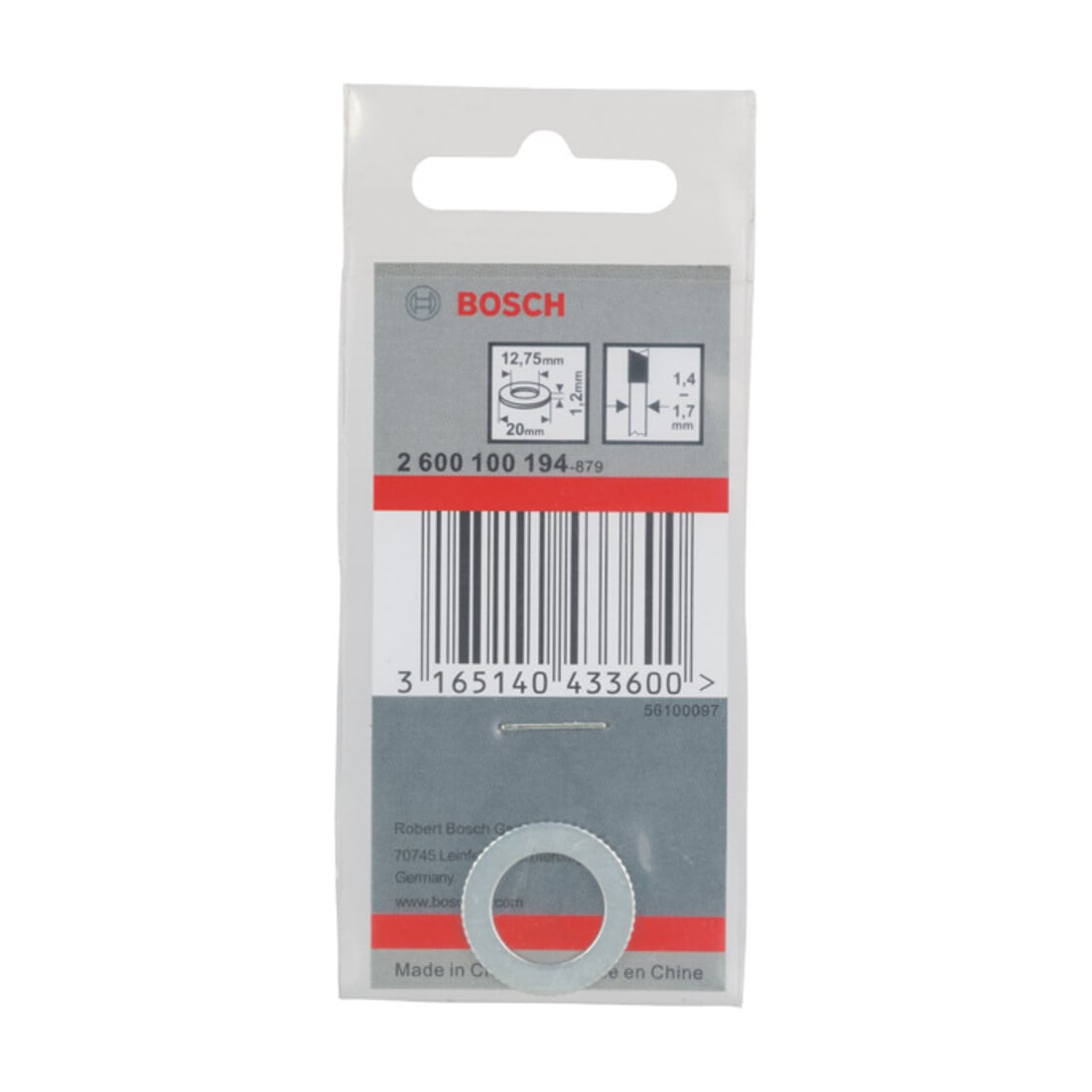 Bosch reduceerring voor cirkelzaagbladen 20 x 12,75 x 1,2 mm