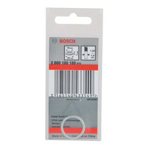 Bosch reduceerring voor cirkelzaagbladen 20 x 16 x 1 mm