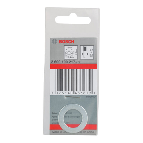 Bosch reduceerring voor cirkelzaagbladen 25,4 x 16 x 1,5 mm