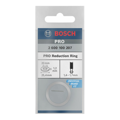 Bosch reduceerring voor cirkelzaagbladen 25,4 x 20 x 1,2 mm
