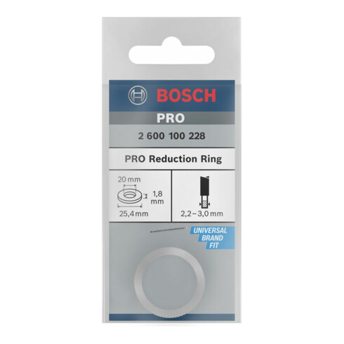 Bosch reduceerring voor cirkelzaagbladen 25,4 x 20 x 1,8 mm
