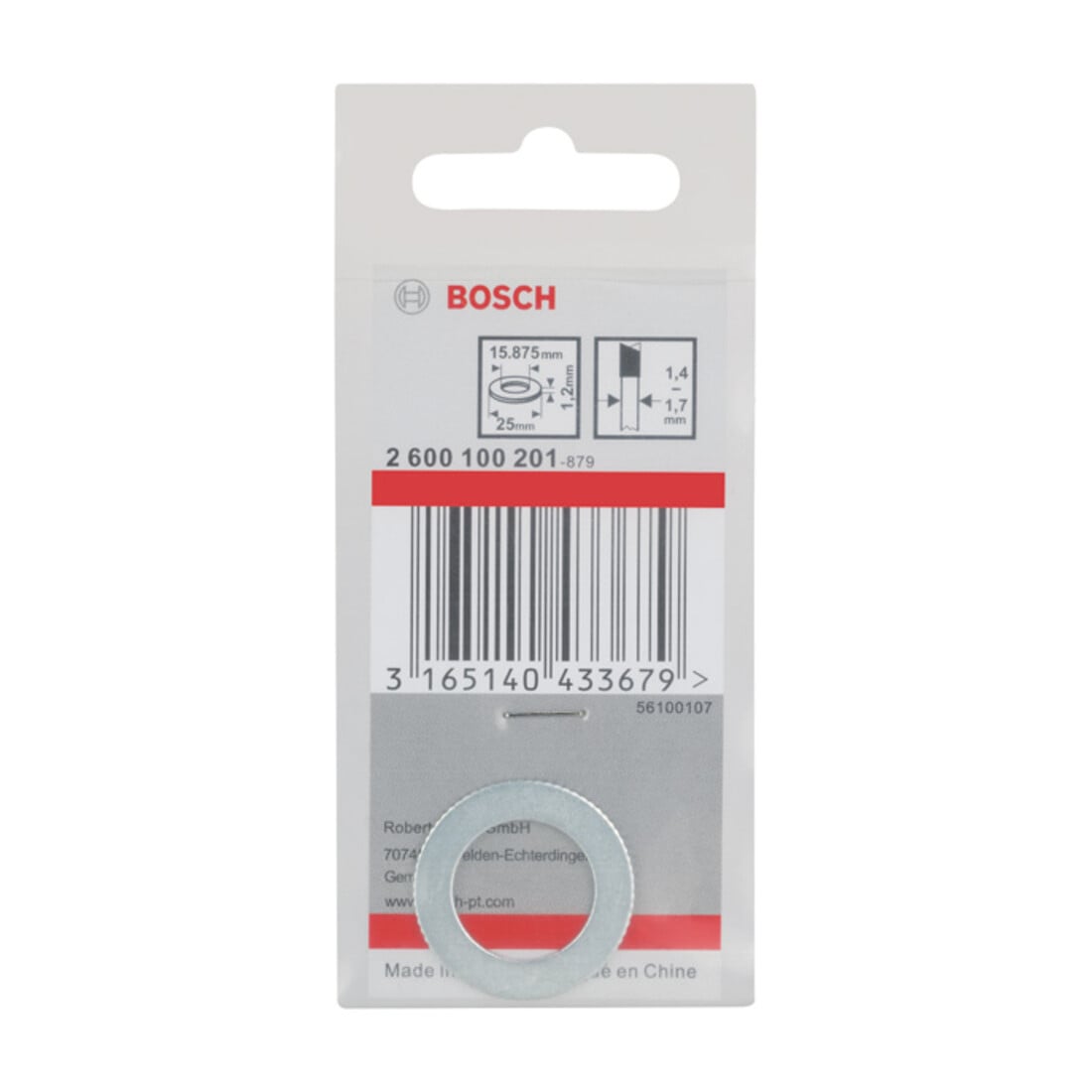 Bosch reduceerring voor cirkelzaagbladen 25 x 15,875 x 1,2 mm