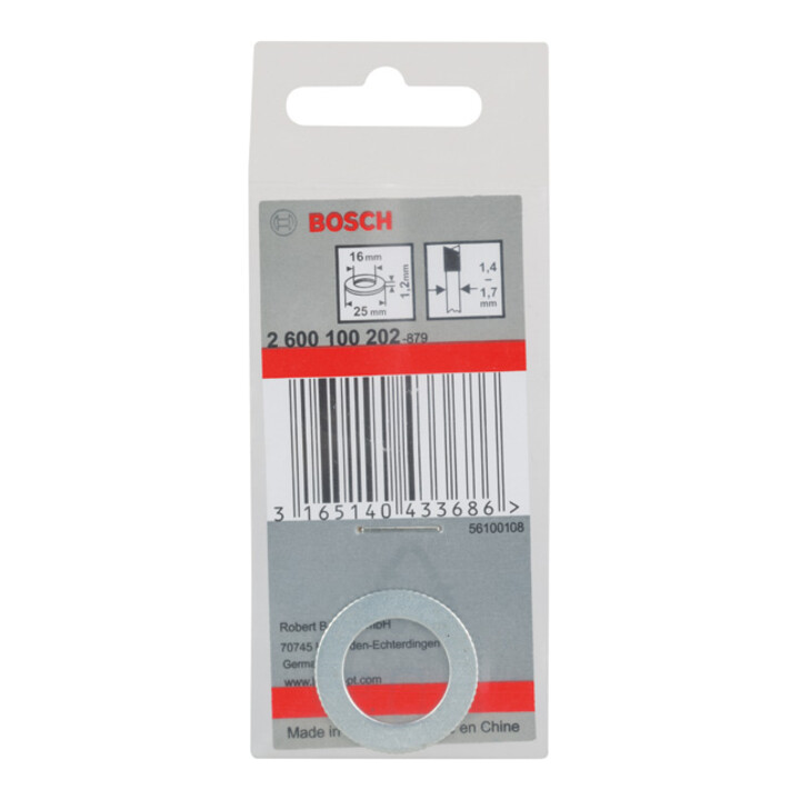 Bosch reduceerring voor cirkelzaagbladen 25 x 16 x 1,2 mm