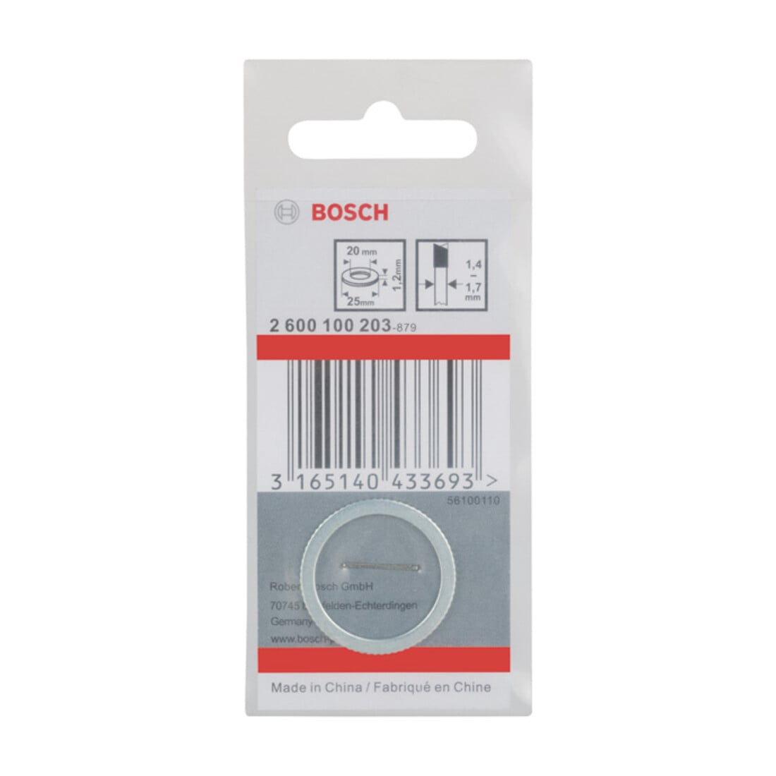 Bosch reduceerring voor cirkelzaagbladen 25 x 20 x 1,2 mm