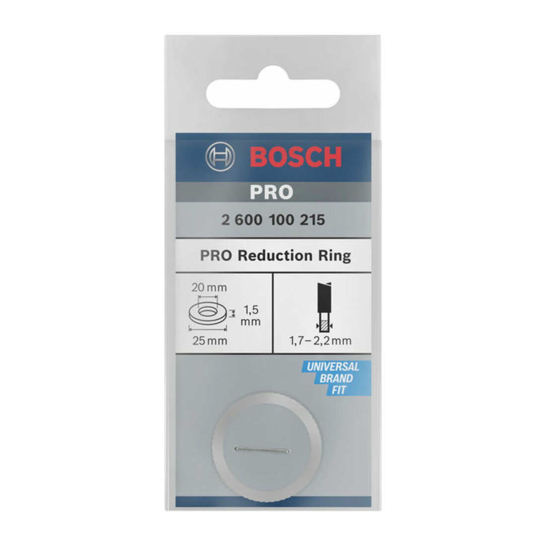 Bosch reduceerring voor cirkelzaagbladen 25 x 20 x 1,5 mm