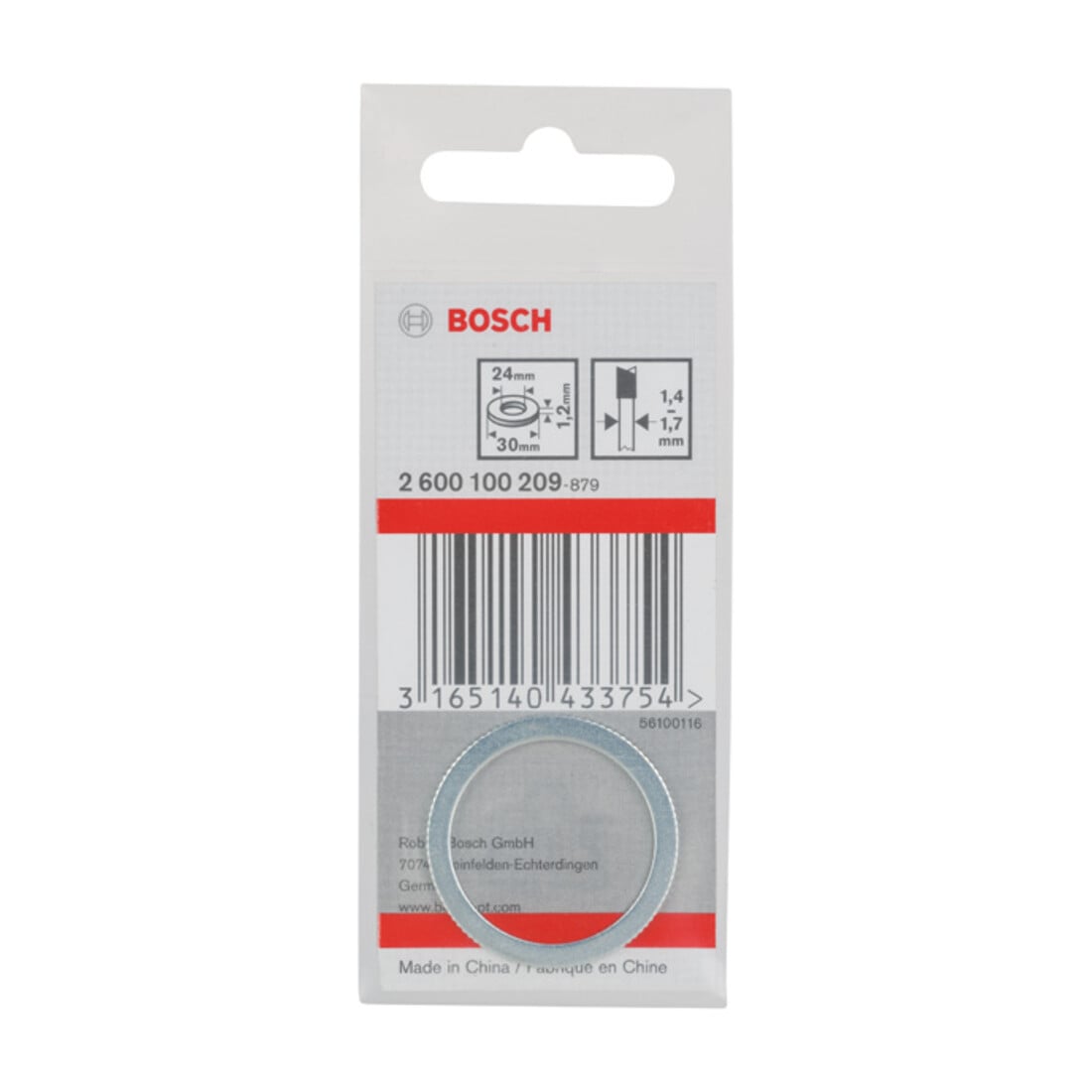 Bosch reduceerring voor cirkelzaagbladen 30 x 24 x 1,2 mm