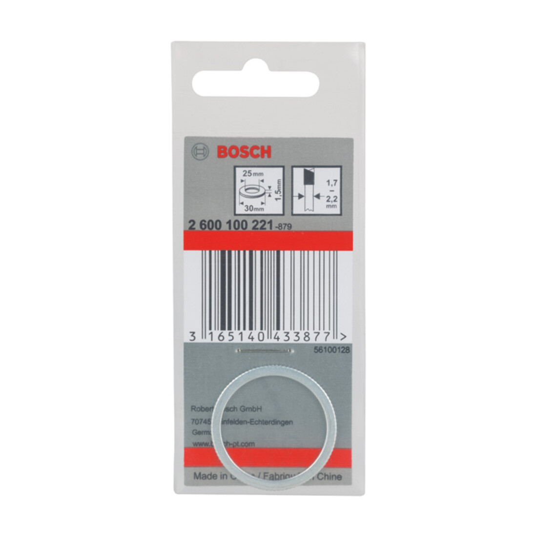 Bosch reduceerring voor cirkelzaagbladen 30 x 25 x 1,5 mm