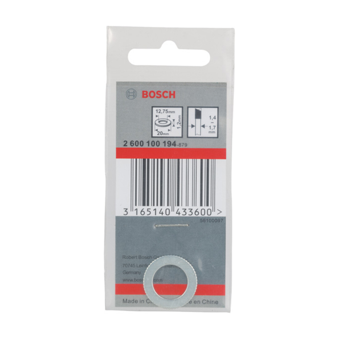 Bosch Reduzierring für Kreissägeblätter 20 x 12,75 x 1,2 mm