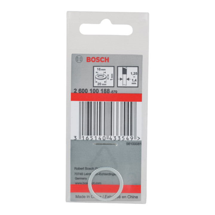 Bosch Reduzierring für Kreissägeblätter 20 x 16 x 1 mm