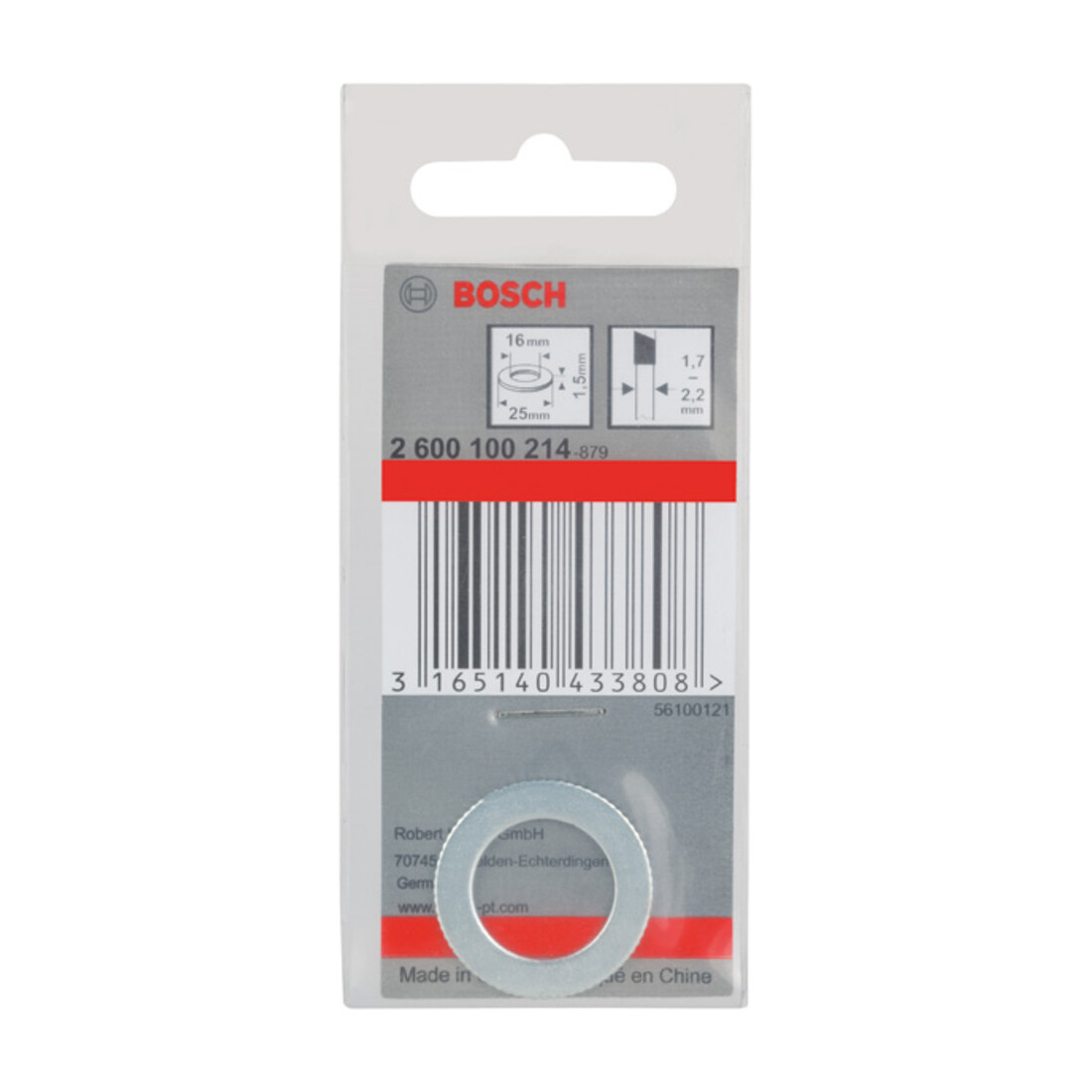 Bosch Reduzierring für Kreissägeblätter 25 x 16 x 1,5 mm