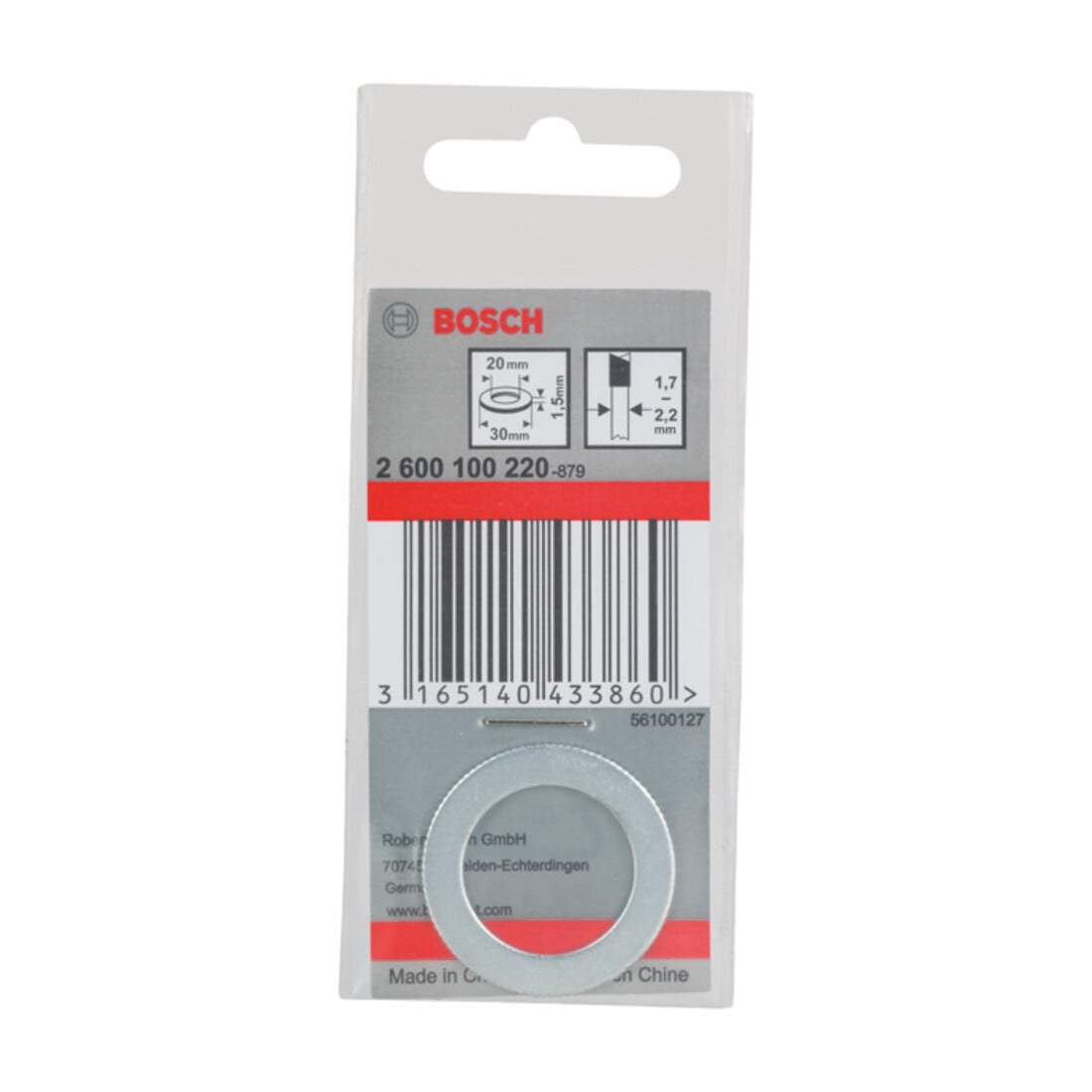 Bosch Reduzierring für Kreissägeblätter 30 x 20 x 1,5 mm