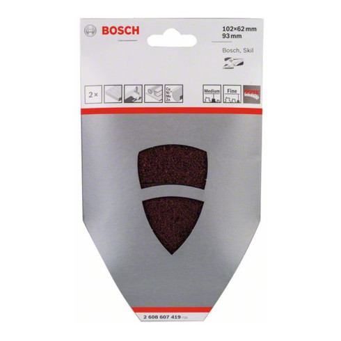 Bosch Reinigungsvlies-Set für Multischleifer 2-teilig Klett 102 x 62 93 mm