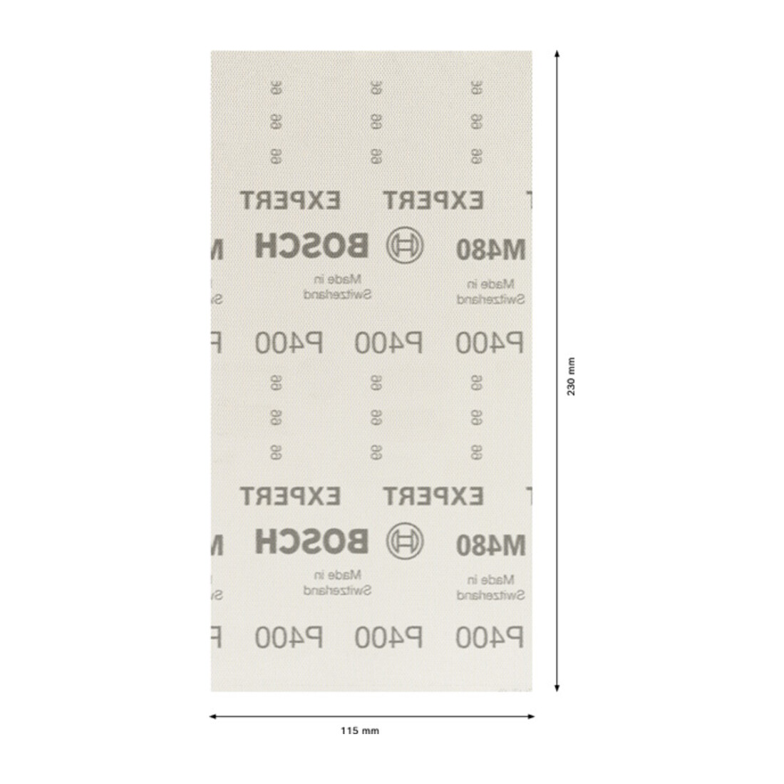Bosch Rete abrasiva EXPERT M480 per levigatrice orbitale, 115x230mm, G 400