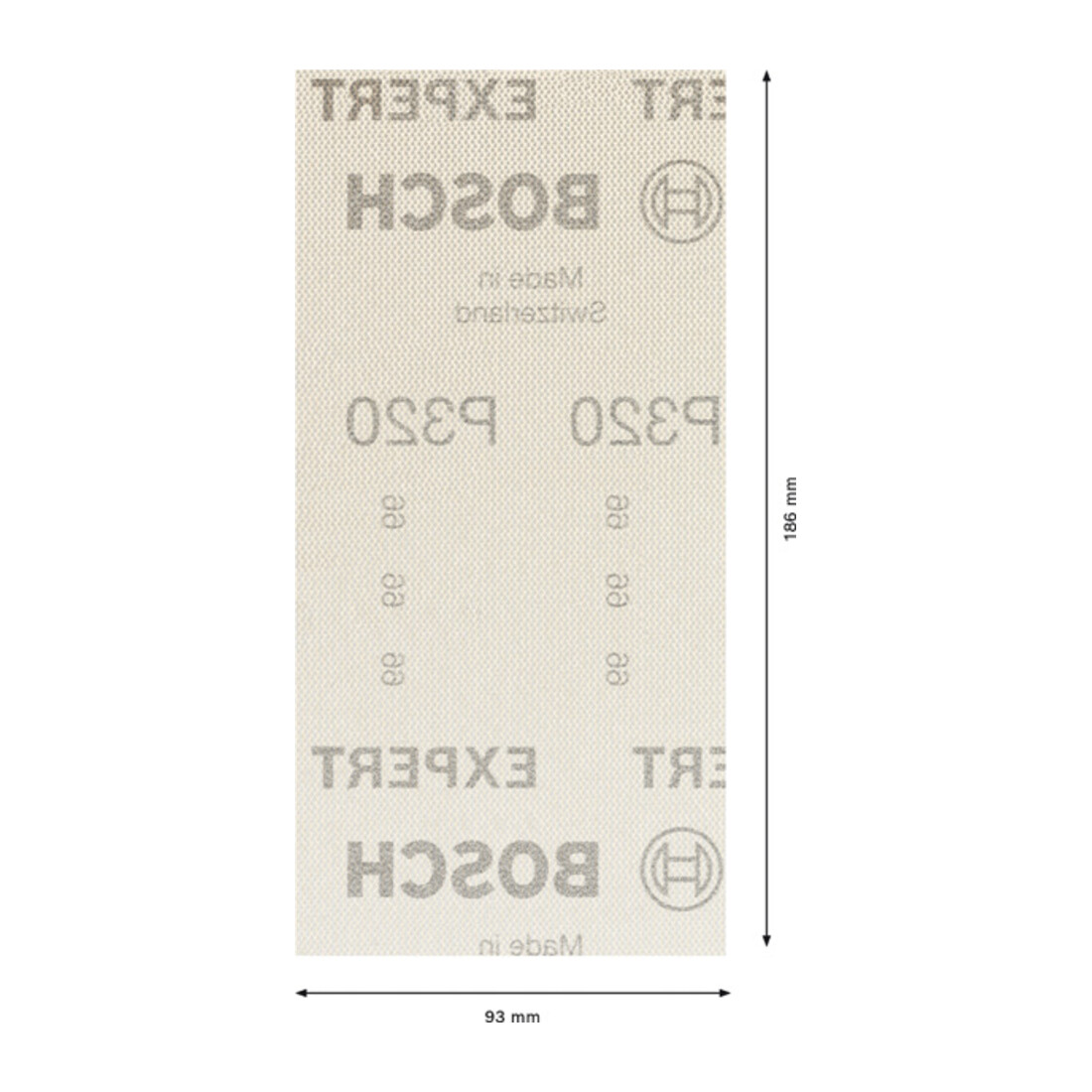 Bosch Rete abrasiva EXPERT M480 per levigatrice orbitale, 93x186mm, G 320