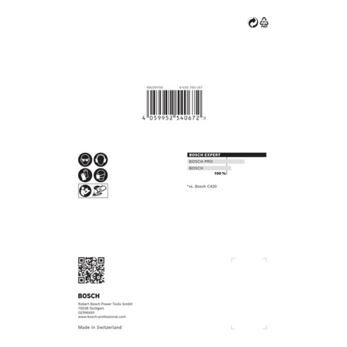 Bosch Rete di levigatura EXPERT M480 per levigatrice multipla,100x150mm G 180 10 pz. per levigatrice multipla