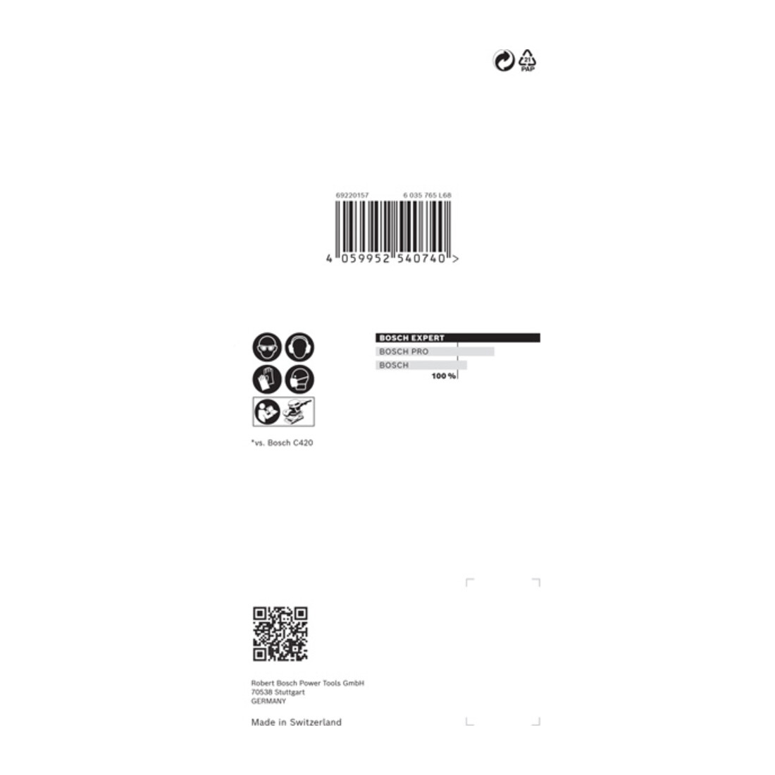 Bosch Rete di levigatura EXPERT M480 per levigatrice orbitale, 80x133mm G 120 10pz. per levigatrice orbitale, casuale