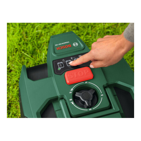 Bosch Robot tondeuse VISIMOW18V-100, 1x batterie PBA 18V 4.0Ah, 1x lames de rechange