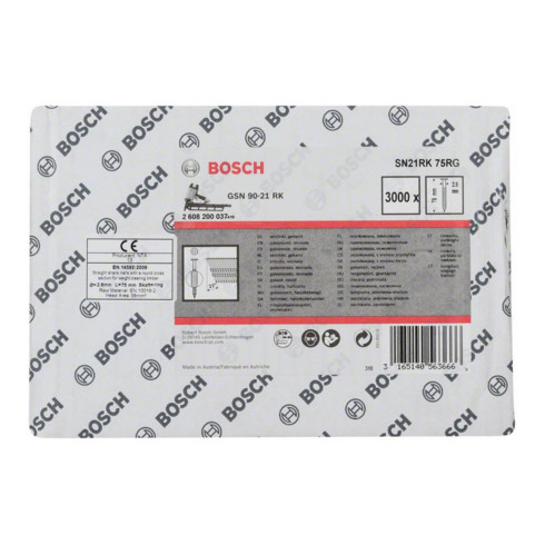 Bosch rondkopnagels 21° voor Bosch pneumatische spijkerapparaten, RG