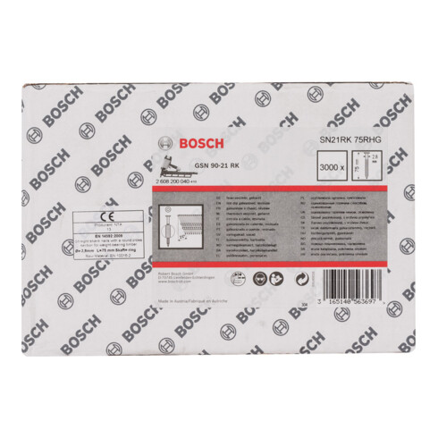 Bosch rondkop stripnagels 21° voor Bosch pneumatische spijkerapparaten, RHG