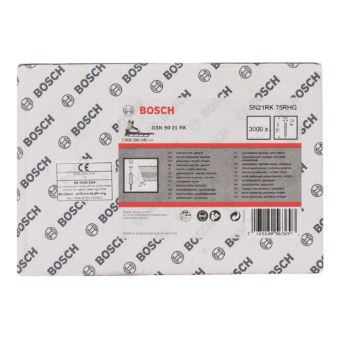 Bosch rondkop stripnagels 21° voor Bosch pneumatische spijkerapparaten, RHG