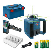 Bosch Rotationslaser GRL 300 HVG + LR 1 G, Batterien: 1 x 9V + 2 x 1,2V HR20 in L-BOXX