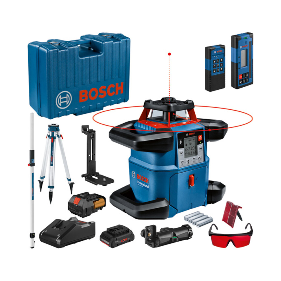 Bosch Rotationslaser GRL 600 CHV + Stativ BT 170 HD + Messlatte GR 240