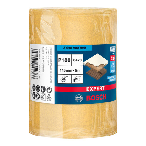 Bosch Rotolo di carta abrasiva EXPERT C470, 115mm 5m G 180