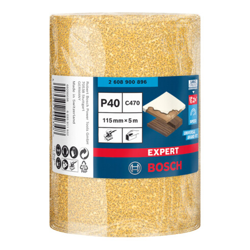 Bosch Rotolo di carta abrasiva EXPERT C470, 115mm 5m G 40