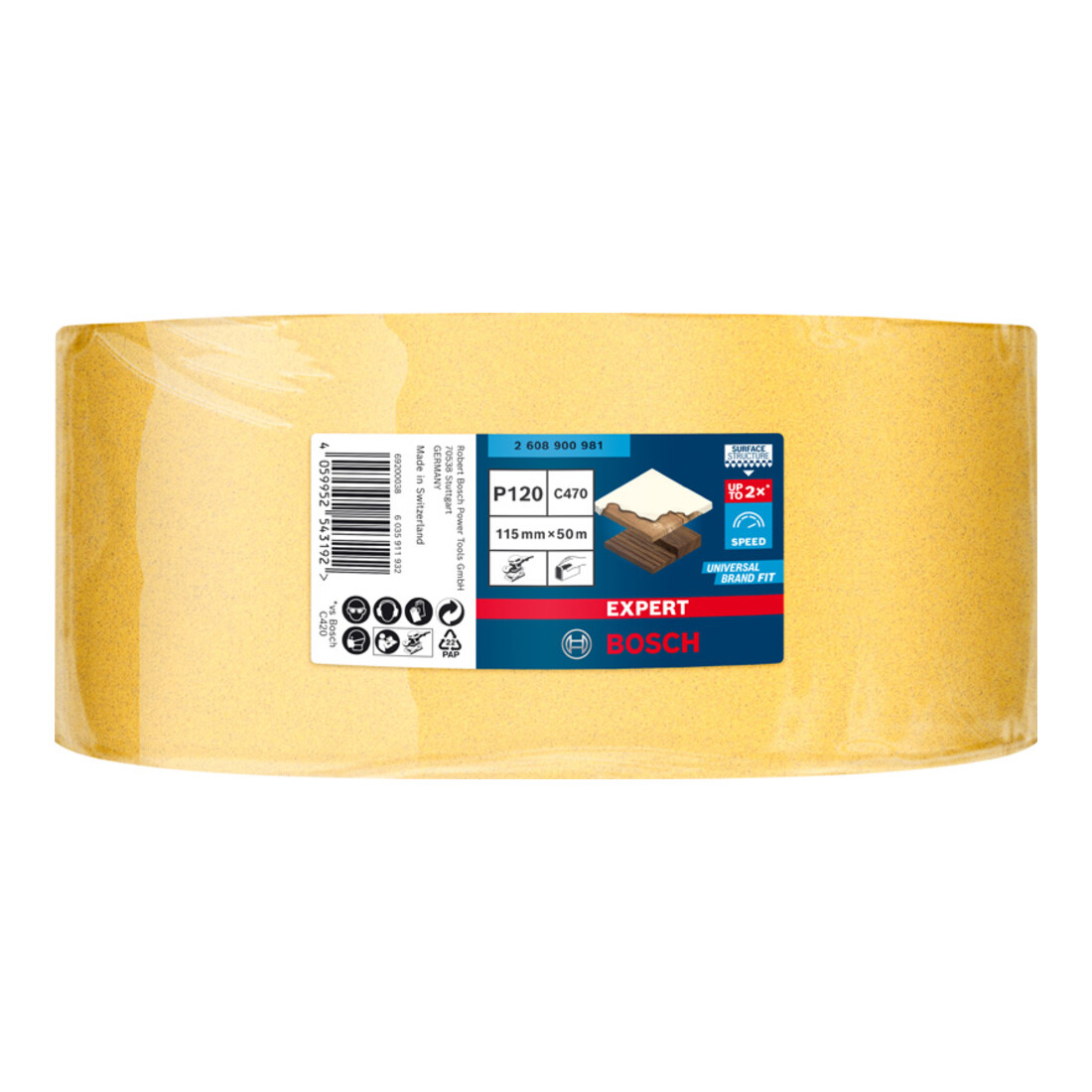 Bosch Rotolo di carta abrasiva EXPERT C470, 115mmx50m G 120