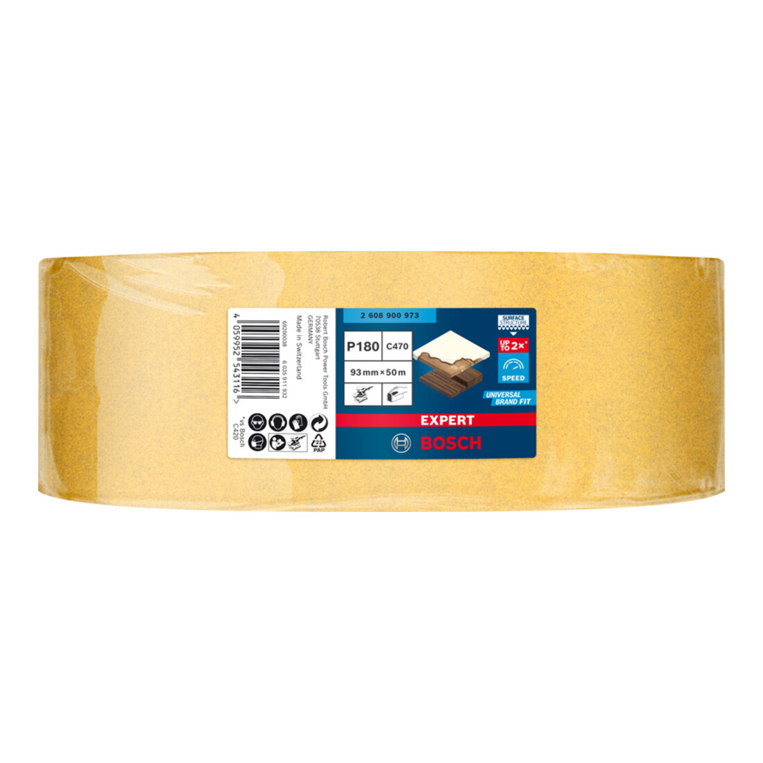 Bosch Rotolo di carta abrasiva EXPERT C470, 93mmx50m G 180