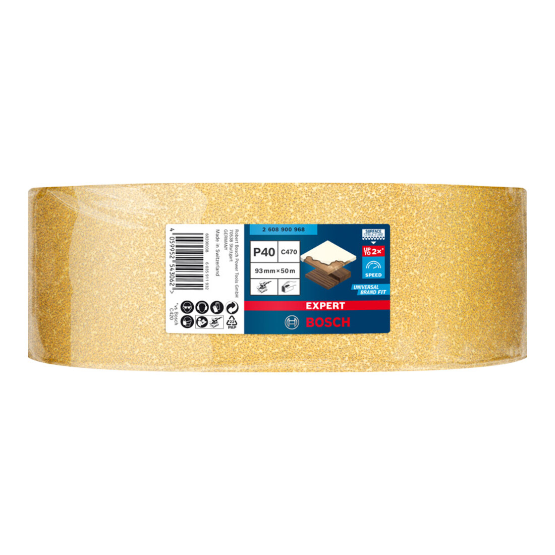 Bosch Rotolo di carta abrasiva EXPERT C470, 93mmx50m G 40