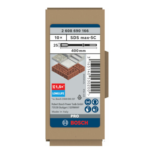 Bosch RTec scherpe platte beitel, met SDS-max hulpstuk, 400 mm