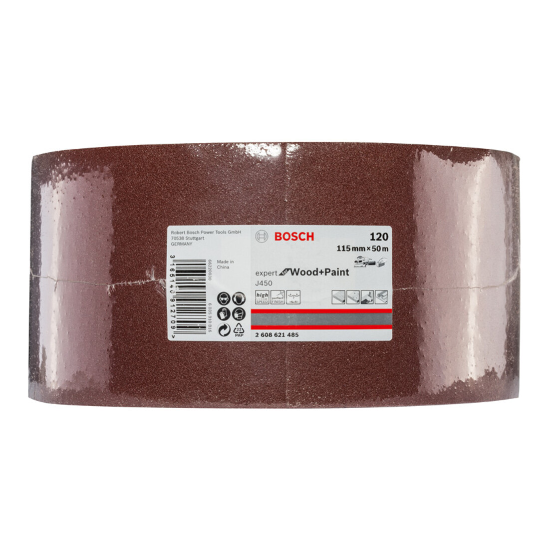 Bosch Rullo abrasivo J450 Expert for Wood and Paint, 115mmx50m 120