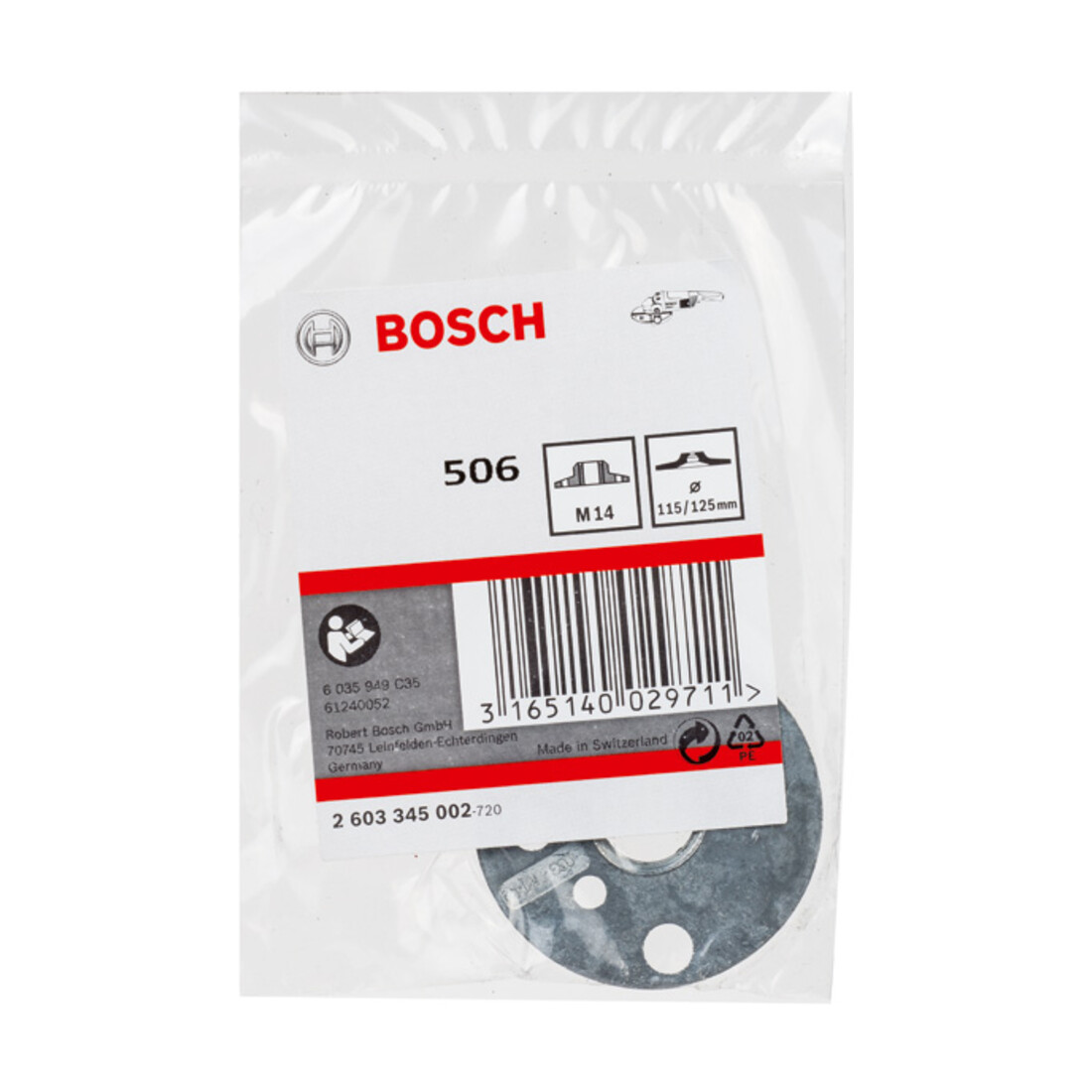 Bosch Rundmutter mit Flanschgewinde M 14 Durchmesser: 115/125 mm
