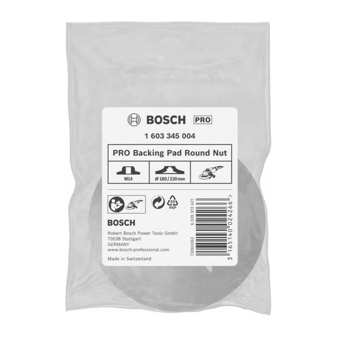 Bosch Rundmutter mit Flanschgewinde M 14 Durchmesser: 180/230 mm