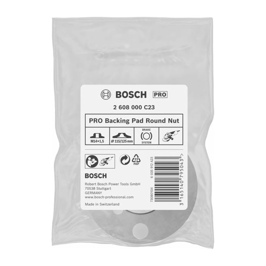 Bosch Rundmutter mit M 14 x 1,5 Feingewinde Durchmesser: 115/125 mm