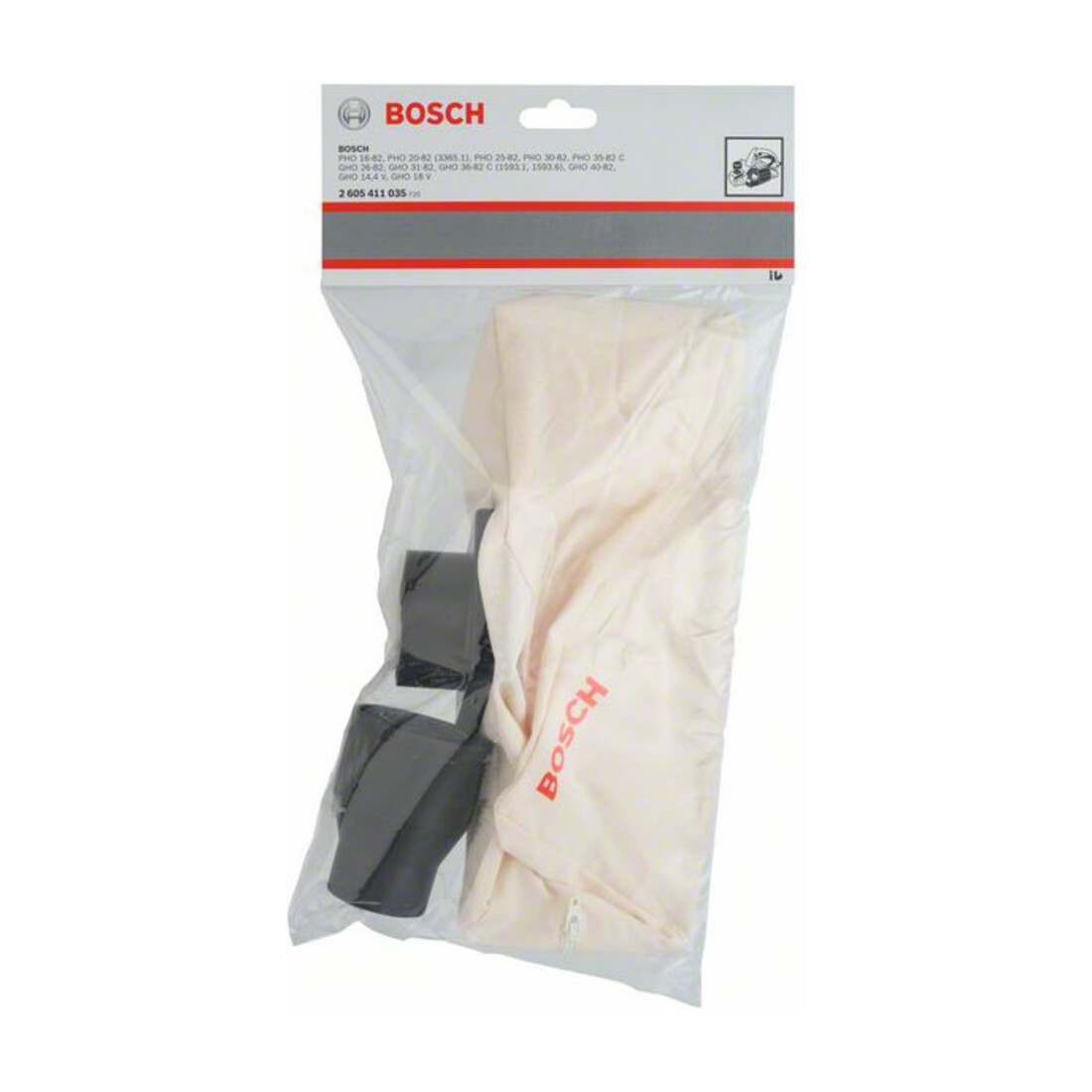 Bosch Sacchetto per polvere con adattatore modello 2 (ovale) per pialla manuale in tessuto