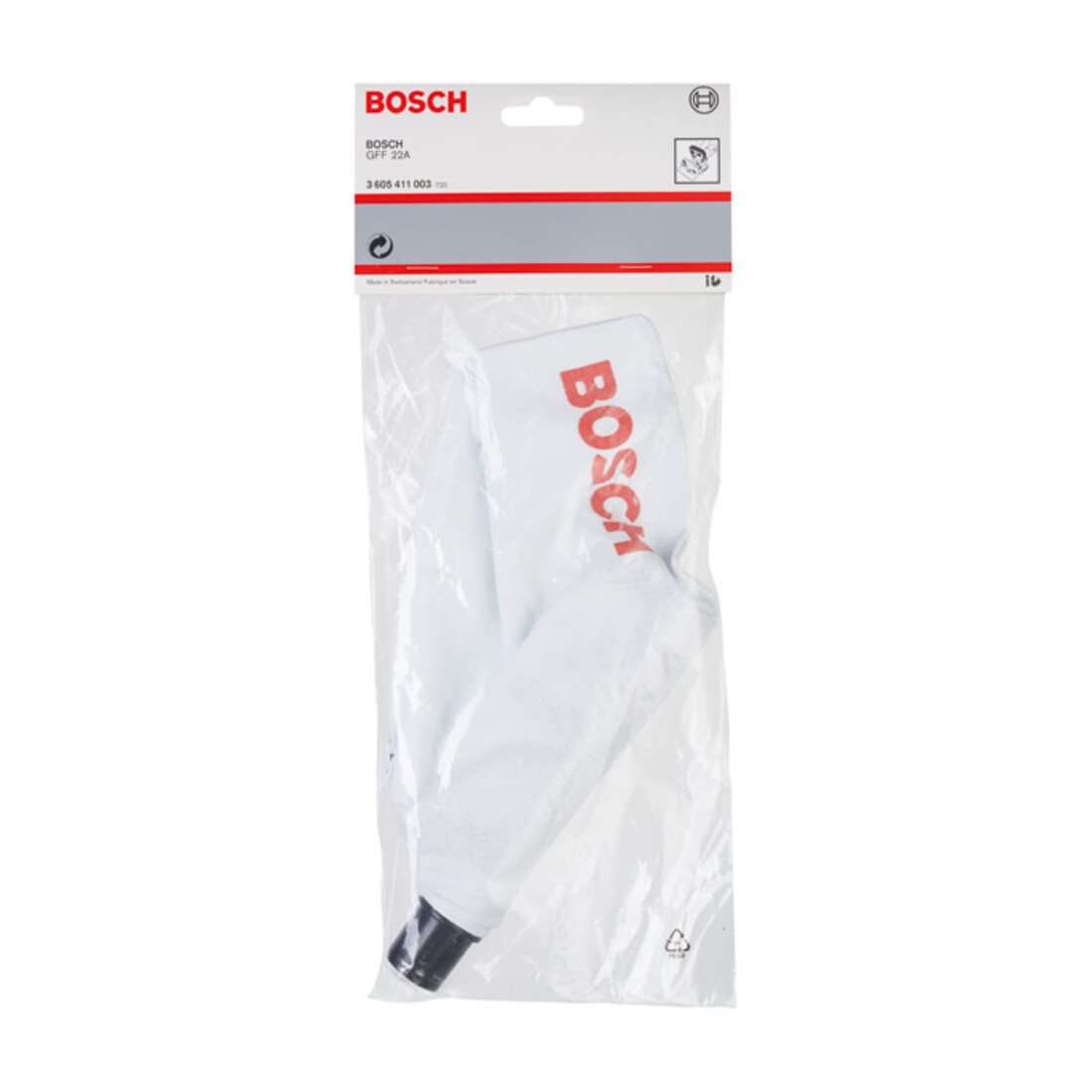 Bosch Sacchetto polvere con adattatore per tessuto per frese a tasselli piatti adatto a GFF 22 A