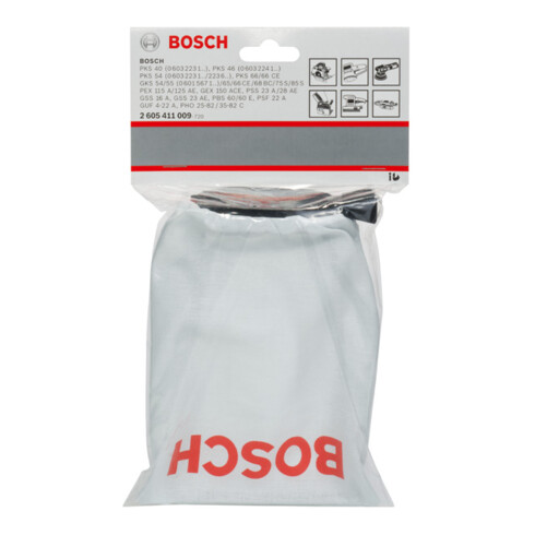 Bosch Sacchetto raccoglipolvere per levigatrici eccentriche, a nastro, orbitali, seghe circolari portatili, tessuto