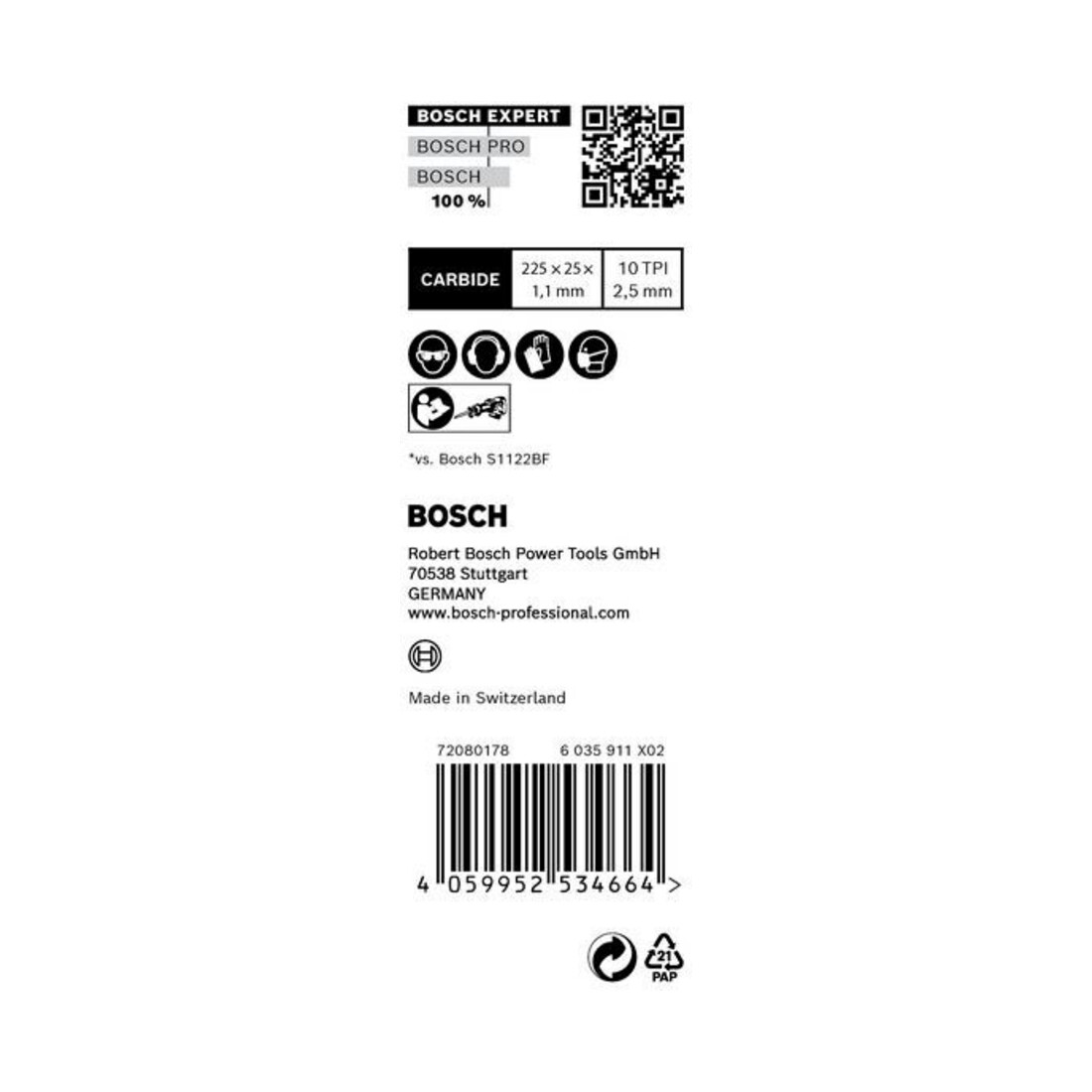 Bosch Säbelsägeblatt Expert S 1155 HHM Pack a 10 St