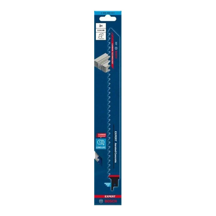 Bosch Säbelsägeblatt EXPERT S 1241 HM VE à 3 Stück Aerated Concrete