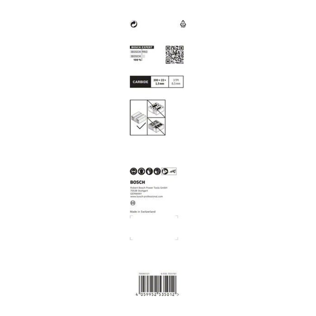 Bosch Säbelsägeblatt EXPERT S 1241 HM VE à 3 Stück Aerated Concrete