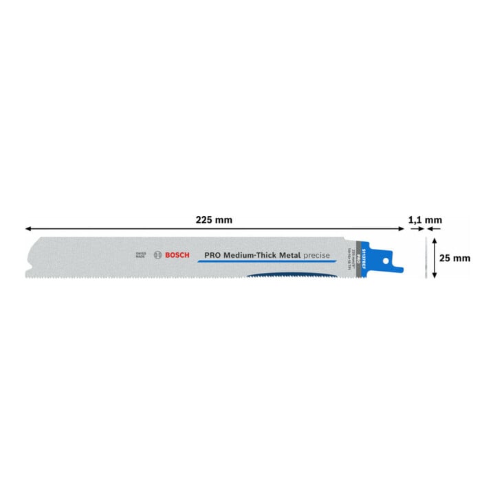Bosch Säbelsägeblatt PRO Medium-Thick Metal precise S1137BEF 1,1 x 25 x 225mm 5-tlg.