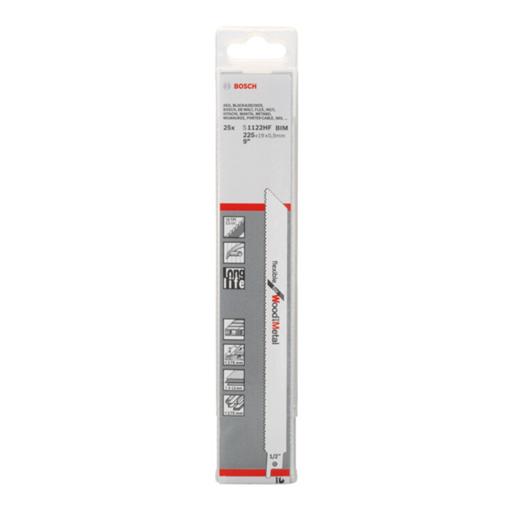 Bosch Säbelsägeblatt S 1122 HF, Flexible for Wood and Metal