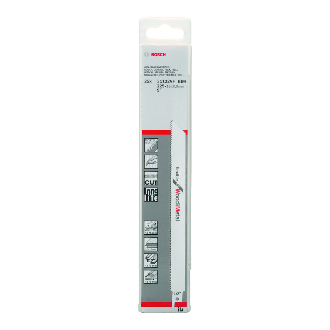Bosch Säbelsägeblatt S 1122 VF VE à 25 Stück Flexible f Wood and Metal
