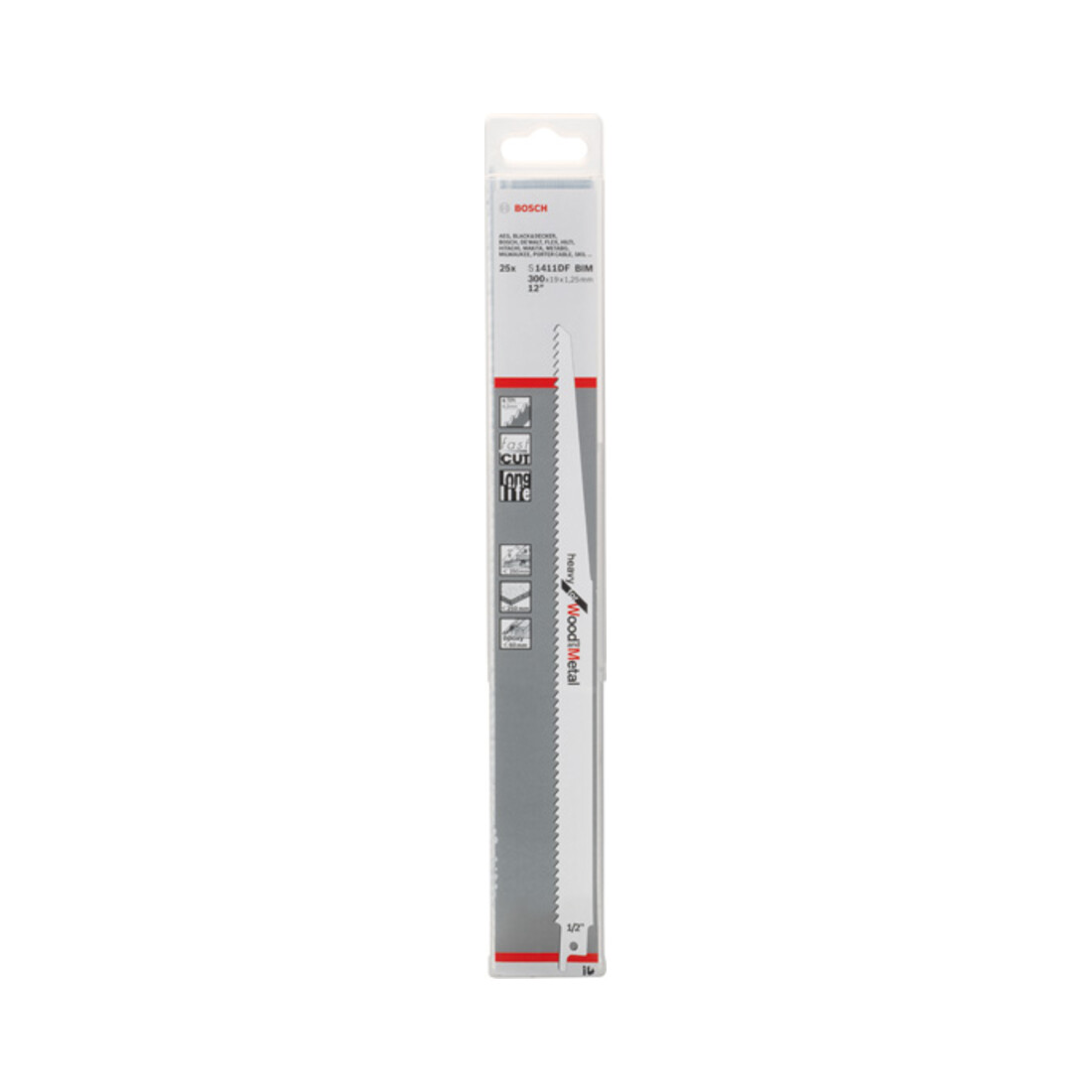 Bosch Säbelsägeblatt S 1411 DF, Heavy for Wood and Metall